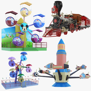 3D ferris wheel amusement park model