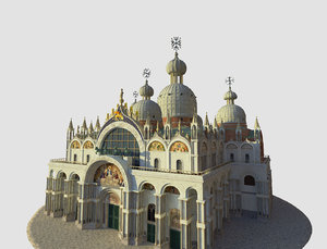 3D venice basilica saint mark model
