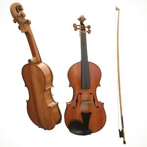violin wood 3D model