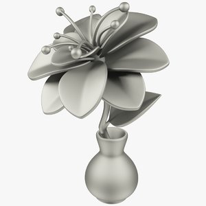 3D model cartoon flower vase