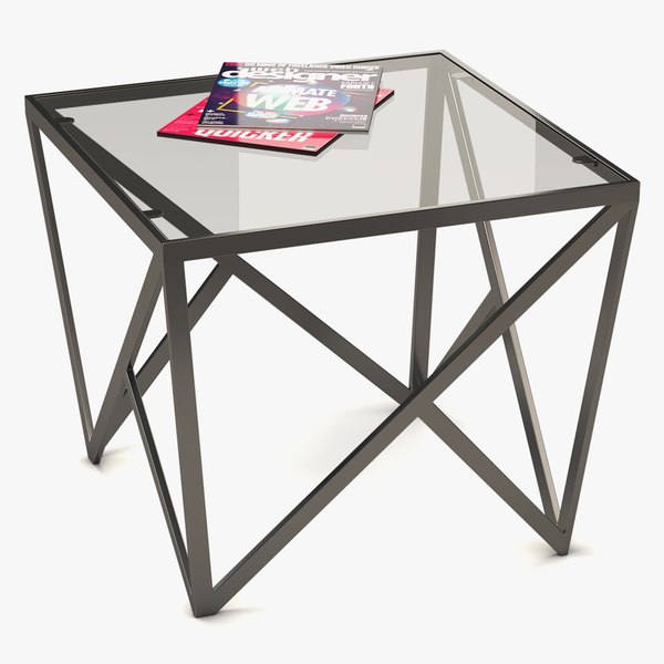 coffee table metal glass 3D model