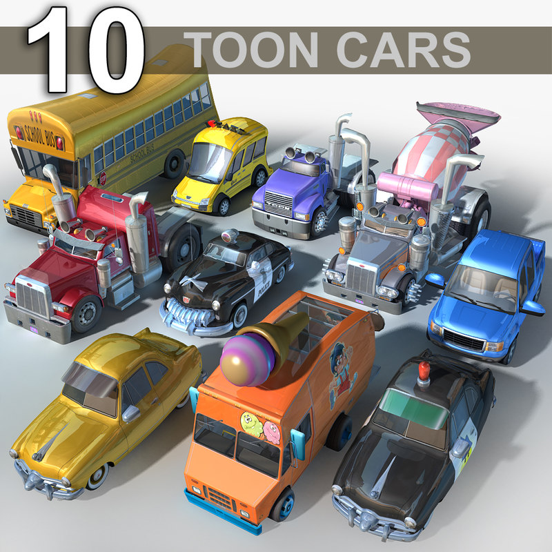 cartoon 3d car free model TurboSquid toon cartoon car model  1361238 3D