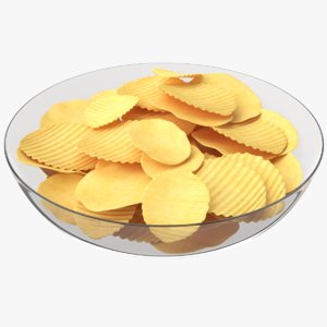 3D potato chips plate model