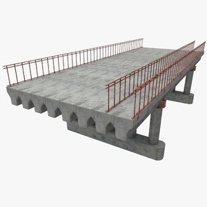 3d concrete bridge blocks model