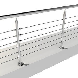 Stainless steel railing 3D model - TurboSquid 1361429