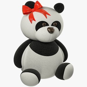 3D stuffed toy panda model