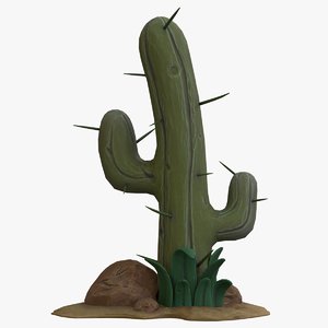 3D cartoon cactus v4 model
