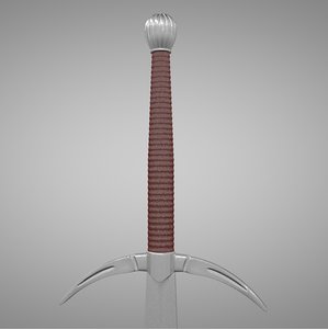 3D model handed danish sword l051