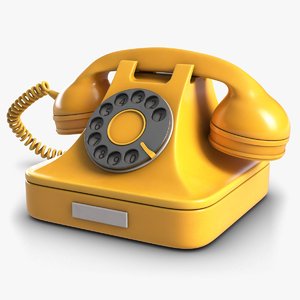 3D retro telephone model