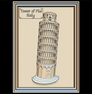 leaning tower pisa panno 3D model