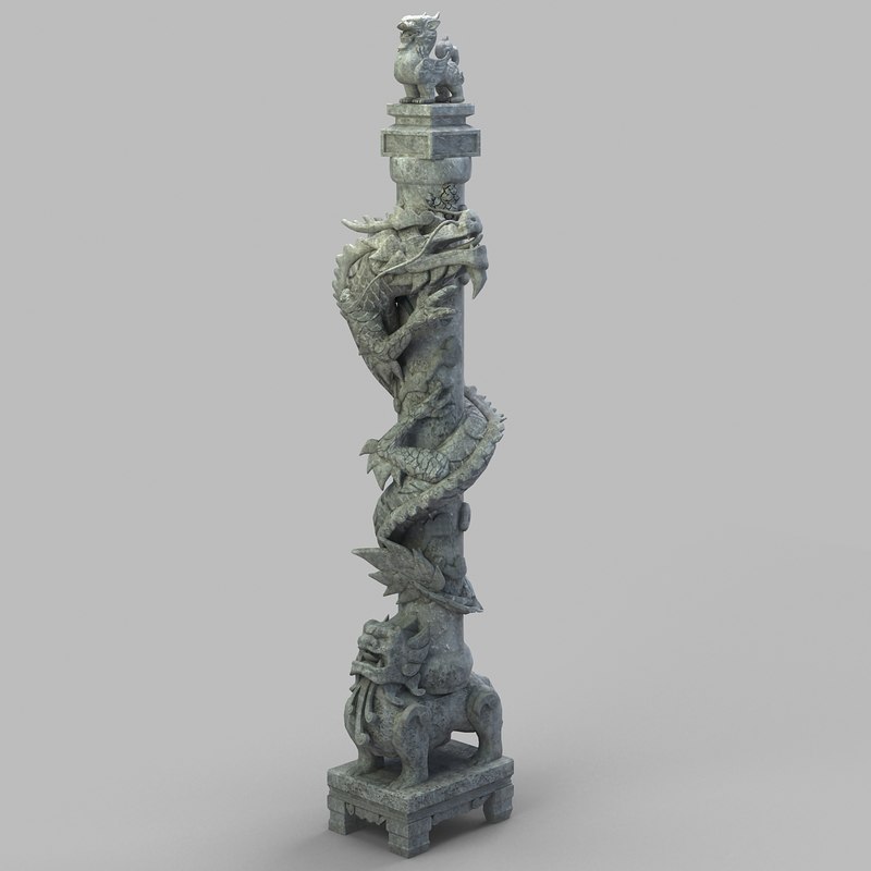 3D chinese dragon pillar model - TurboSquid 1362080