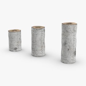 birch-tree-candle-holder- version-with-ribbon-wrapped 3D model