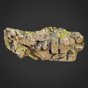 3D model scanned cliff face n