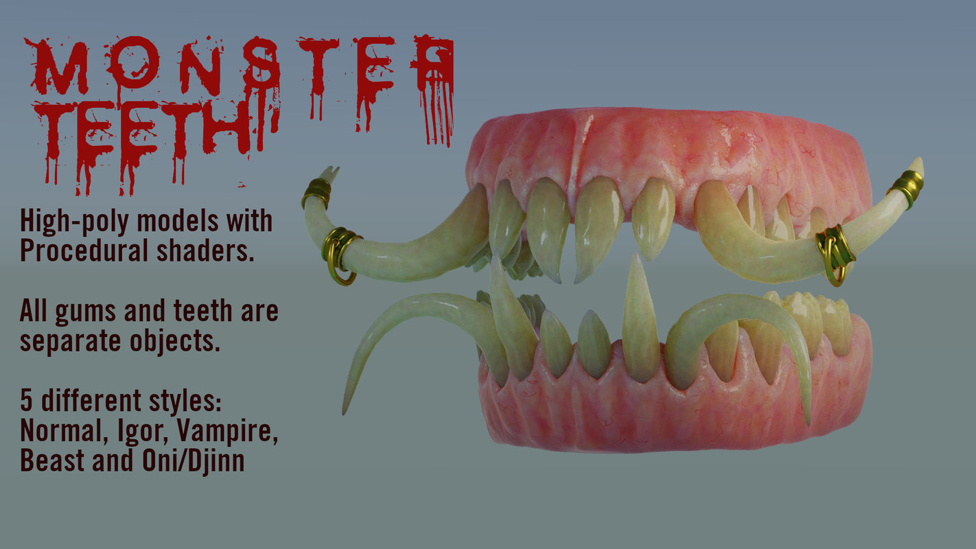 3D monster teeth TurboSquid 1362888