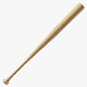 3D wooden baseball bat model