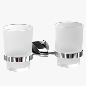 realistic double cups holder 3D model