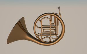french horn instrument music 3D model