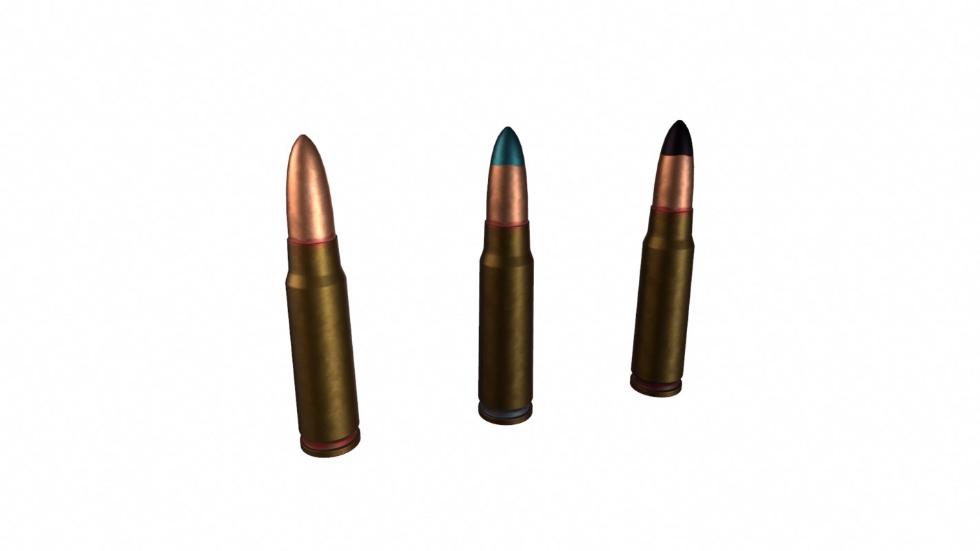 Soviet Bullet Color Code Russian bullets 7 ps 3D model - TurboSquid 1363268