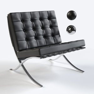 luxurious barcelona chair 3D model