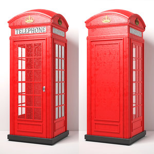 3D red telephone model