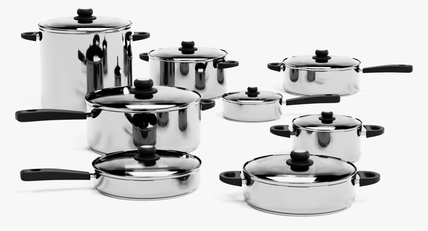  Cooking  pots  3D  model TurboSquid 1363365