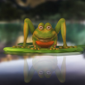 3D frog cartoon toon