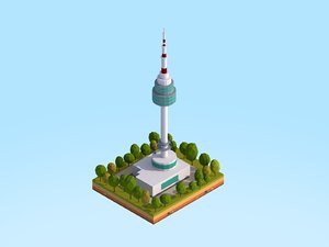 seoul tower landmark 3D model