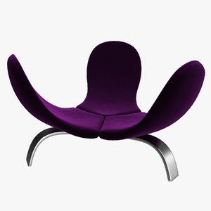 3D realistic velvet edra italia chair