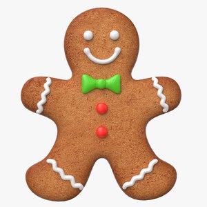 3d gingerbread cookie ginger model