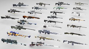 3D sniper rifles pack