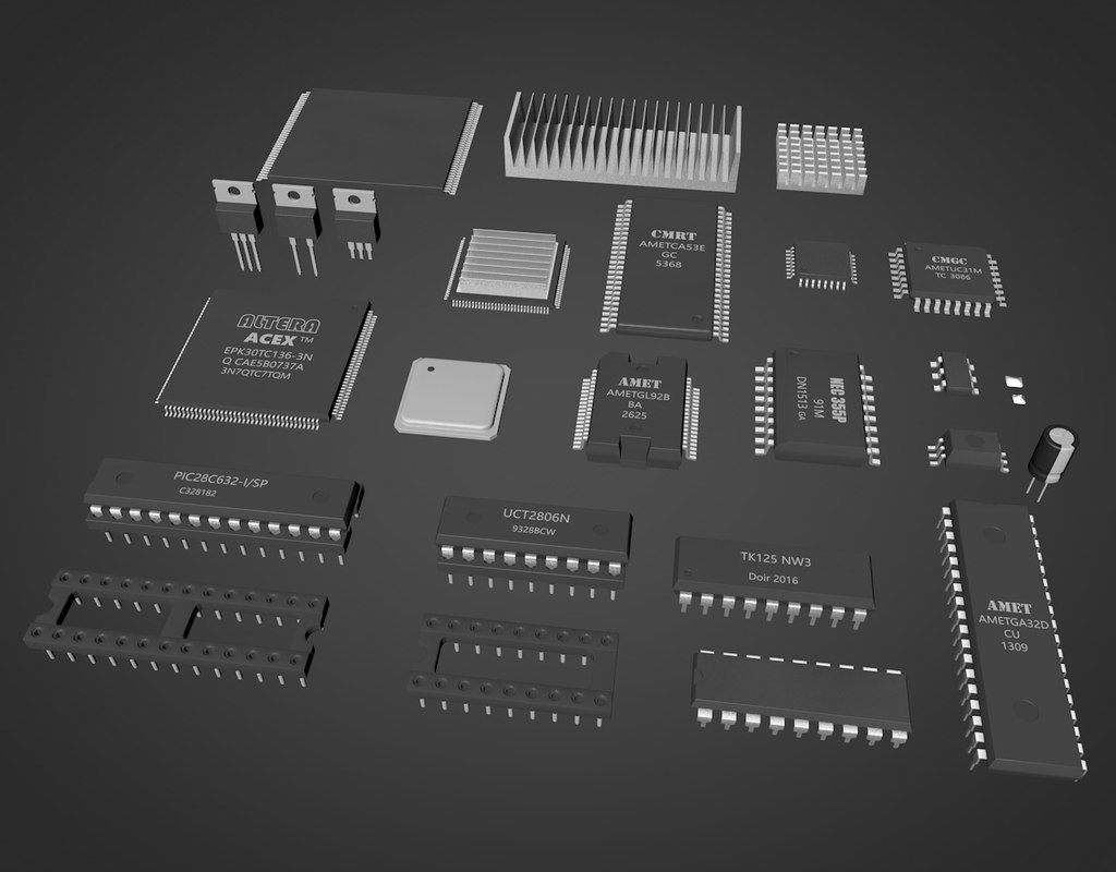 3D chip circuit ic - TurboSquid 1251372