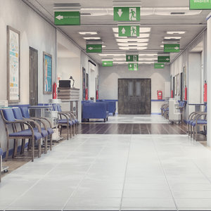 hospital hallway 3D model