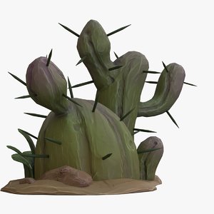 3D cartoon cactus v3