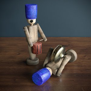 3D model old toy musician