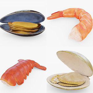 3D seafood food model