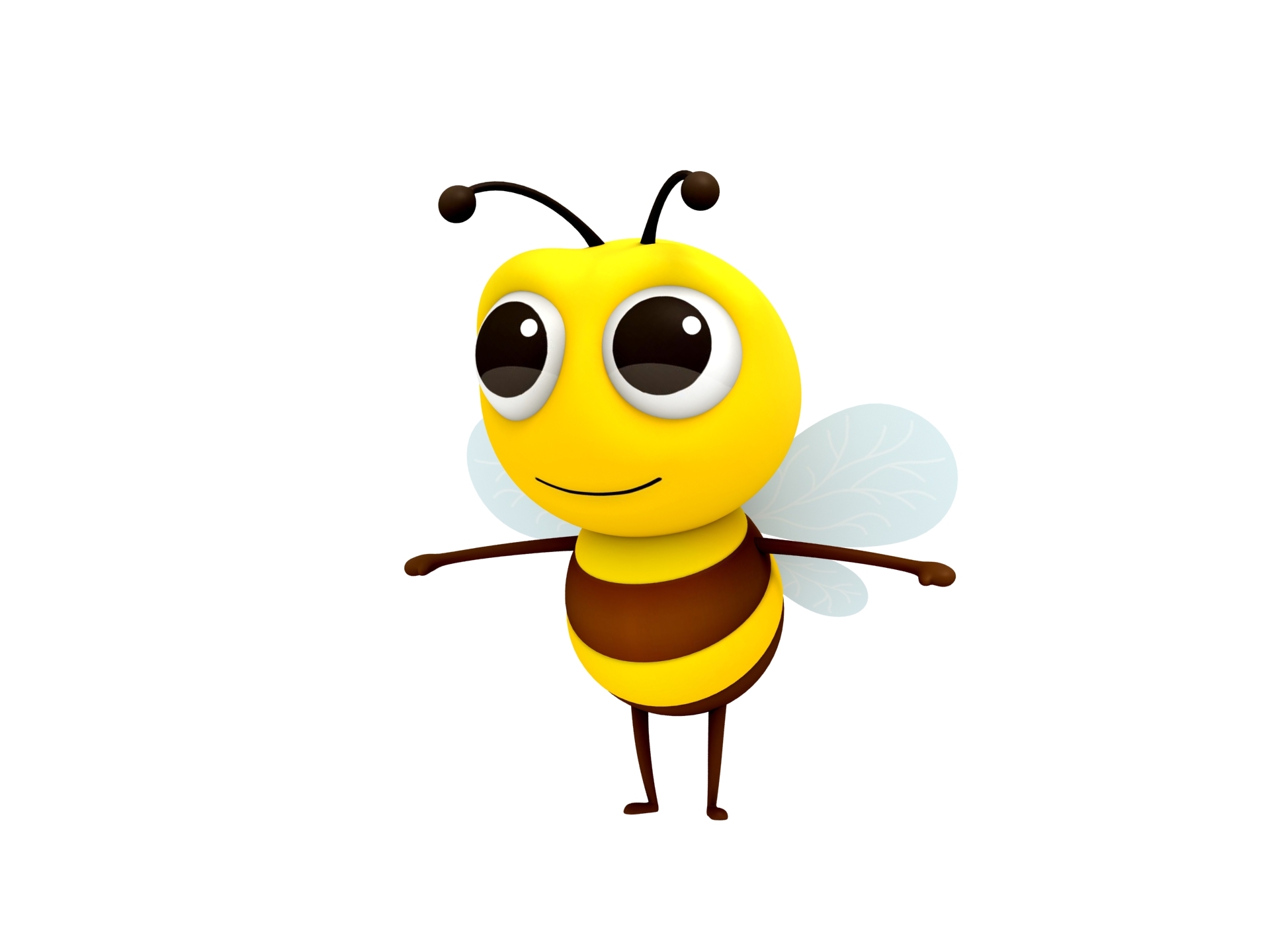 3D bee character cartoon TurboSquid 1165015