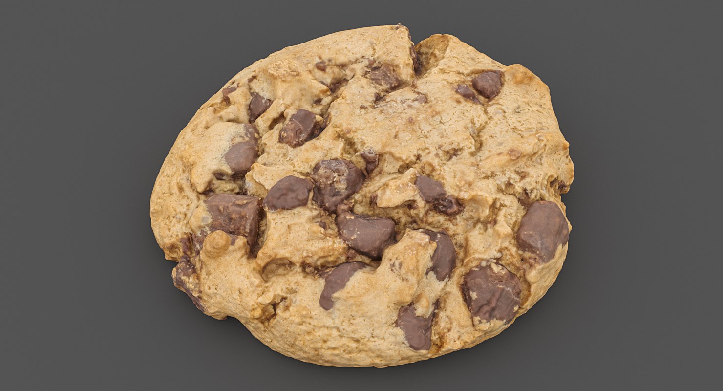 3D realistic chocolate chip cookie model - TurboSquid 1364936