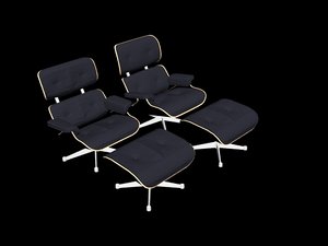3D lounge chair ottoman charles eames