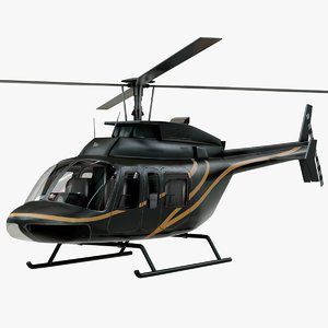 3D realistic bell 407 rigged model