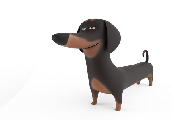 かわいい犬のキャラクター ダックスフント3dモデル Turbosquid