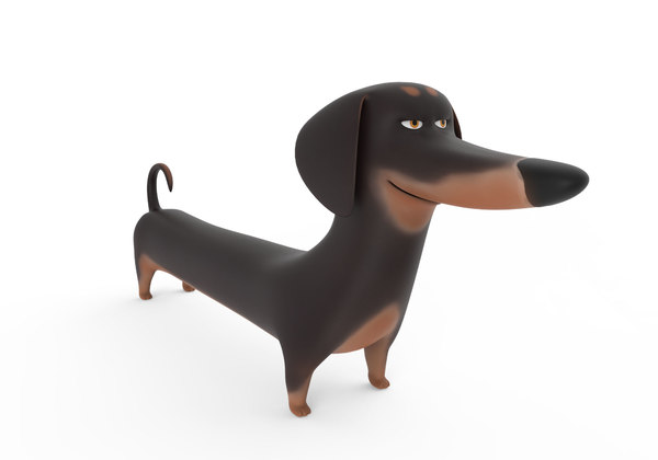 かわいい犬のキャラクター ダックスフント3dモデル Turbosquid
