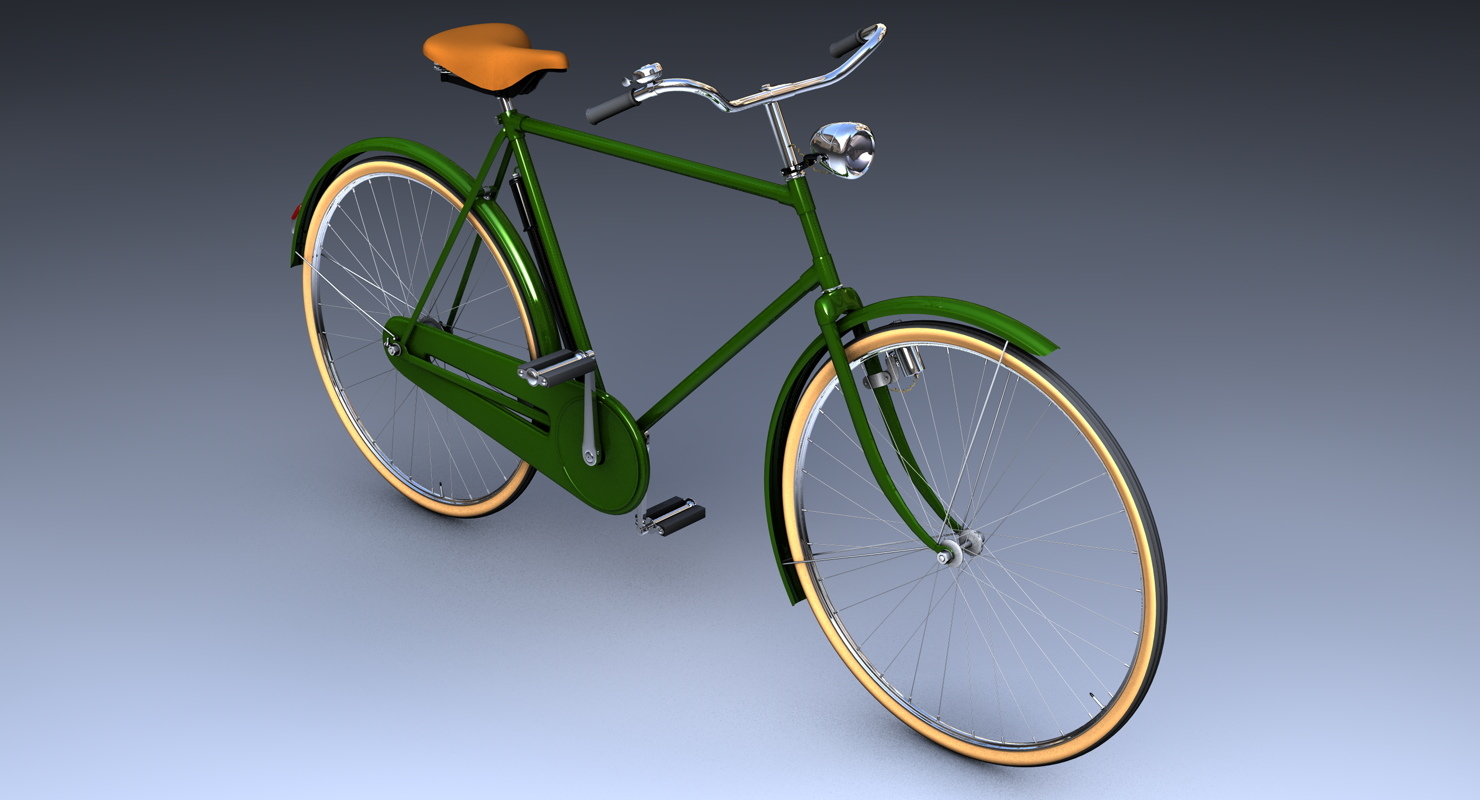 经典绅士自行车3d模型