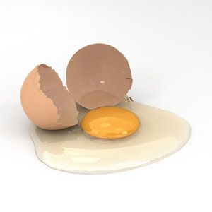 3D model egg cracked