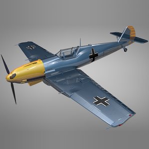 3D model messerschmitt bf 109 e