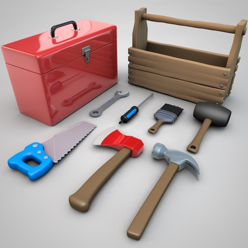 3D cartoon tool boxes toolbox model - TurboSquid 1365646