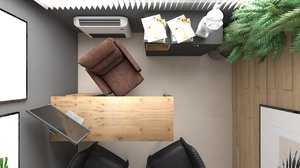industrial small office interior 3D model