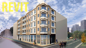 revit project apartment building 3D model