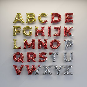 balloons alphabet 3D