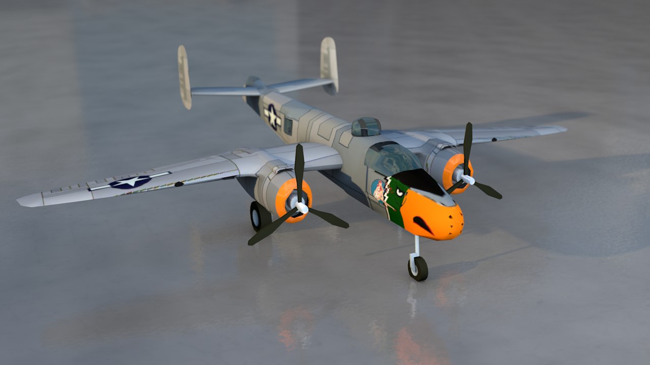 B-25 Mitchell Military Aircraft 3D Model - TurboSquid 1365734