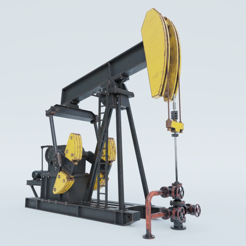 Oil pumpjack model TurboSquid 1366347